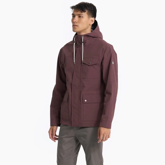 NWT Vuori Palisades Rain Jacket In Chestnut Size L - Picture 3 of 13